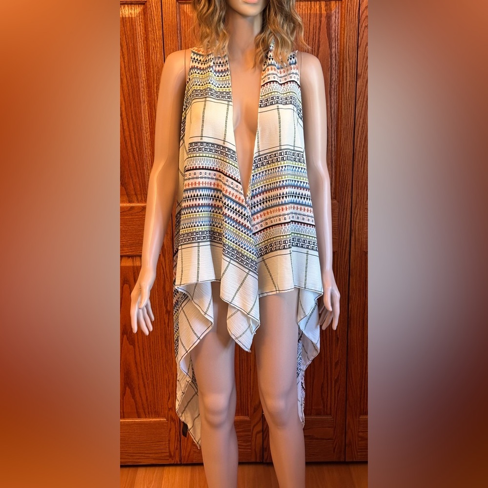 Bohemian Patterned Open Front Kimono Cardigan One… - image 6